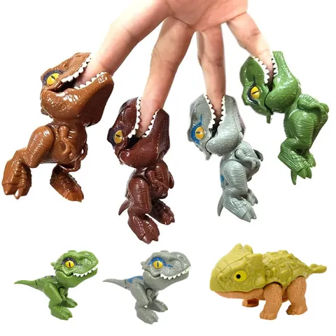Jurassic dedo dinossauro triceratops tiranossauro modelo brinquedos para crianças criativo dedo mordendo dinossauros brinquedo interativo menino presente