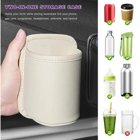 Suporte para copos para o encosto do banco do carro, suporte universal para bebidas com clipe, organizador multifuncional para copos de água e outros objetos no interior do carro.