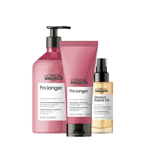 Kit L'Oréal Professionnel Pro Longer Shampoo 750ml Condicionador 200ml e Óleo 90ml
