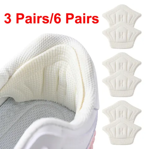 3 pares/6 pares de almofadas adesivas para calcanhar, para tênis esportivos, tamanho ajustável, antidesgaste, almofada de amortecimento para os pés, palmilha.