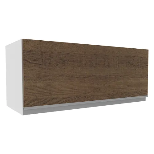 Armário Aéreo Madesa Glamy 80 cm 1 Porta Basculante Branco/Rustic