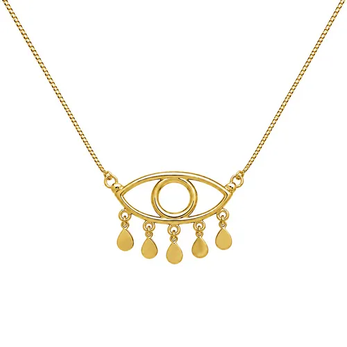 COLAR GARGANTILHA OLHO GREGO VAZADO COM GOTAS EM OURO 18K