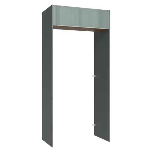 Porta-Geladeira 103 cm 1 Porta Basculante Cinza/Rustic/Cinza Lux Madesa