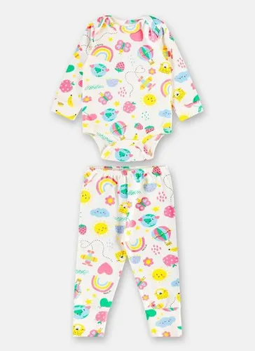 Conjunto Essentials em Suedine para Bebê com Body e Calça Amarelo