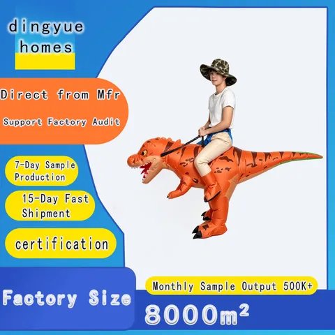 Fantasia de T-Rex insuflável para crianças, fantasia de dinossauro para usar e brincar, roupa de cosplay para o Halloween e carnaval.