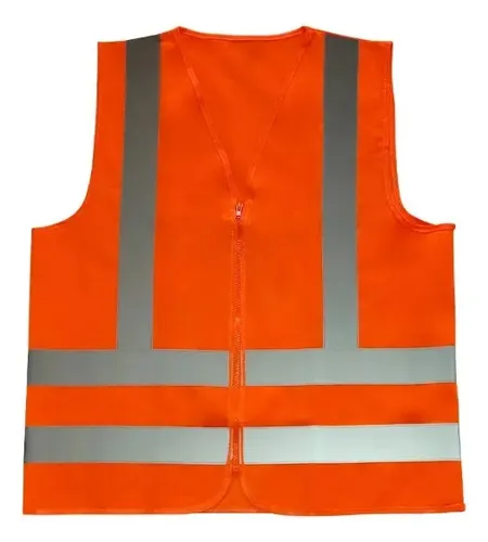 Colete Refletivo de Segurança com Zíper Alta Visibilidade Cor Neon laranja Tamanho do colete refletivo GG