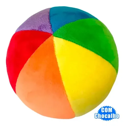 Bola Plush com Chocalho Multicor Buba