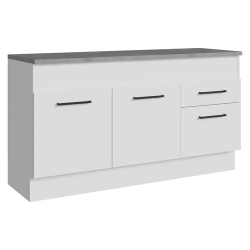 Balcão Madesa Agata 150 cm 2 Portas e 2 Gavetas (Com Tampo) Branco