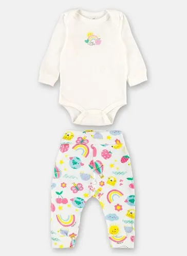 Conjunto em Suedine Essentials para Bebê com Body e Calça Amarelo