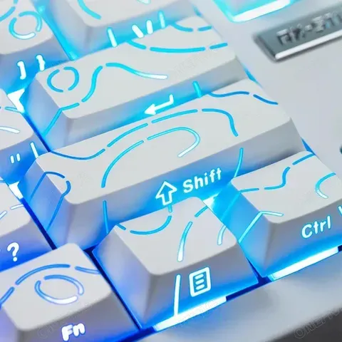 Contorno 4.0 lado gravado keycap pbt translúcido 97 teclas teclado mecânico para jogos tampa branca para interruptor magnético f75 gmk87