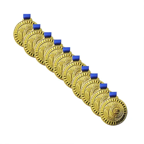 Kit Medalha Gedeval Média 44mm 10 Unidades - ouro