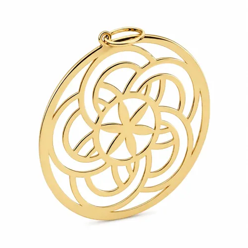 Pingente Mandala Flor 3 cm em Ouro 18K