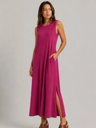 Vestido Longo Aveloz Viscolycra Soltinho com Bolso Fucsia