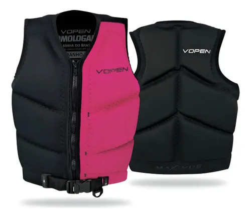Colete Salva Vidas Homologado Jet Ski Neoprene Vopen Cor Rosa Tamanho G2 - 55kg À 110kg
