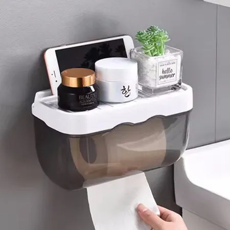 Suporte de Parede Banheiro/Caixa Organizadora com Papel Higiênico/Sem Furar pronta entrega