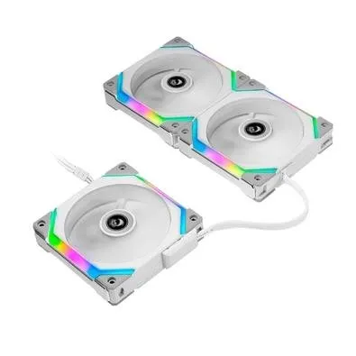 Kit com 3 Ventoinhas Redragon By Lian Li, 120mm, RGB, Com Controladora, Branco - UFSL1203WSI