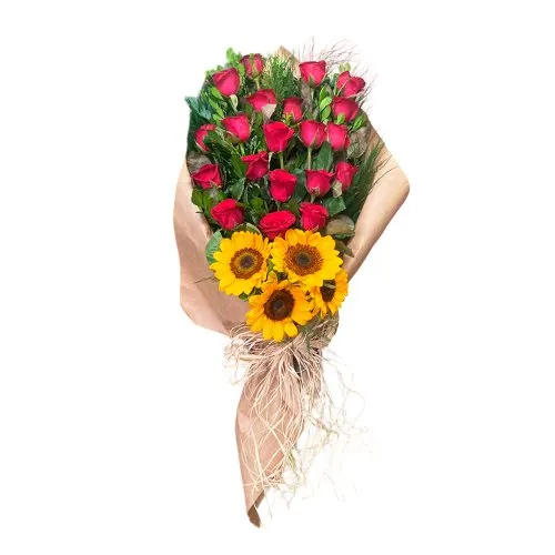 Ramalhete Rosas e Girassóis
