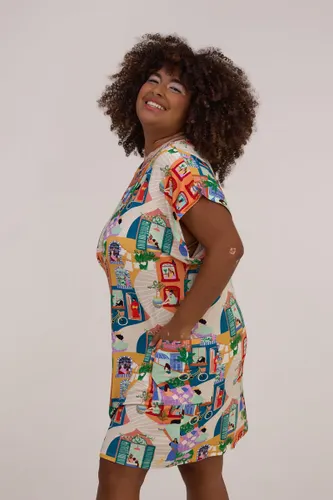 Vestido com Bolso Estampa Sororidade