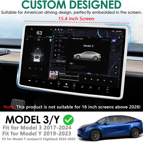 Silicone moldura protetora para Tesla Model 3 Y, Edge Cover, Central Control Display Navigation, protetor de tela, acessórios do carro