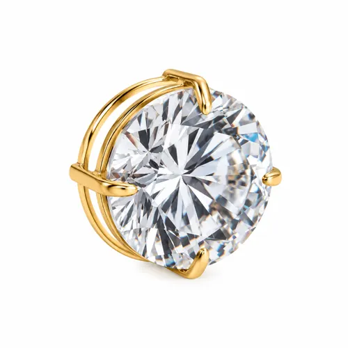 Pingente 8 mm Ponto de Luz com Zircônia em Ouro 18K