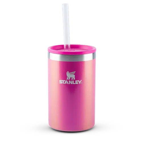 Copo Térmico 3 em 1 com tampa e canudo Dazzle Pink Shimmer Stanley 1913 | 296ML