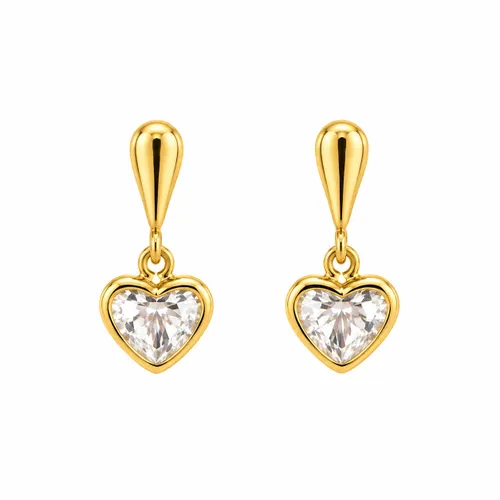 Brinco Gota Coração 5 mm em Ouro 18K