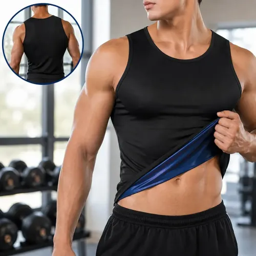 Cinta Modeladora Masculina para Barriga e Cintura de Compressão Térmica Preta