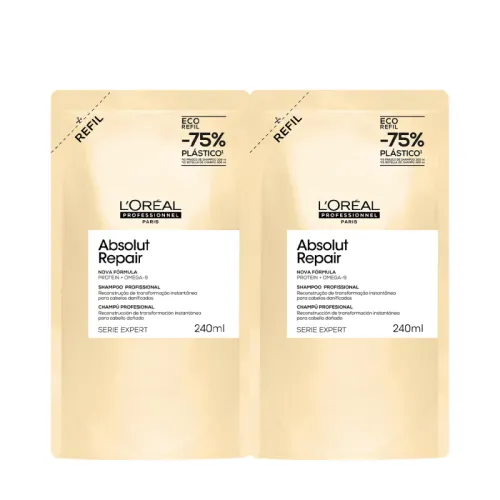 Kit Shampoo Absolut Repair Gold L'Oréal Professionnel Refil 2 Unidades