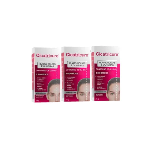 Kit Cicatricure Contorno dos Olhos Rugas Bolsas e Olheiras 3 Unidades de 15 Gramas