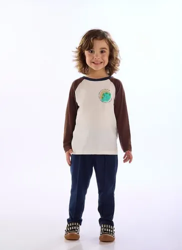 Conjunto Infantil Masculino Blusão e Calça Explosão Off White Três e Já