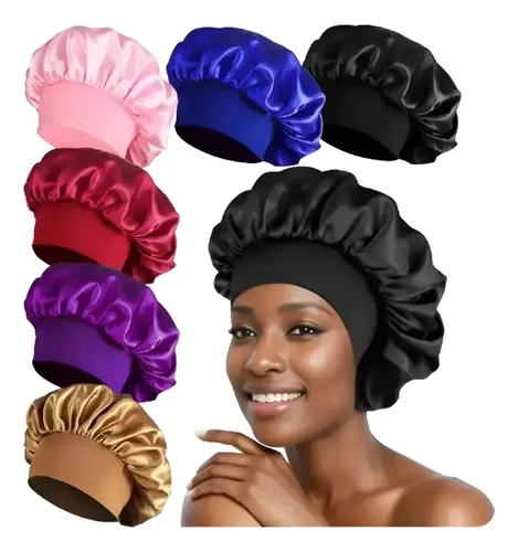 Kit 2 Toucas de Cetim com Faixa Anti Frizz Proteção Noturna
