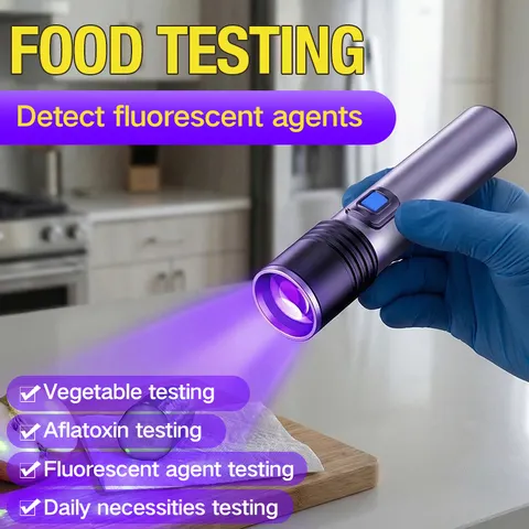 Lanterna UV Recarregável USB para Detecção de Urina de Animais de Estimação, Luz Negra UV 395nm com Zoom para Cura de Resina