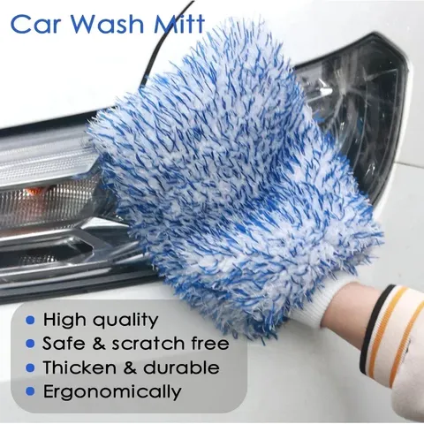 Luvas de Limpeza Automotiva, Acessórios para Lavagem de Carros, Ferramentas de Limpeza de Carros, Luva de Lavagem de Carros de Pelúcia, Microfibra Grossa