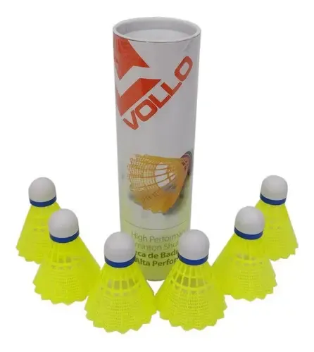 Kit de Petecas de Badminton de Nylon 6 Unidades Amarelo Vollo