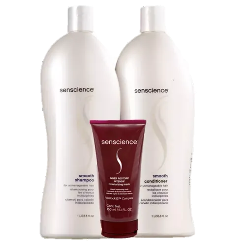 Kit Senscience Smooth Shampoo e Condicionador 1L e Máscara Inner Restore Intensif 150ml