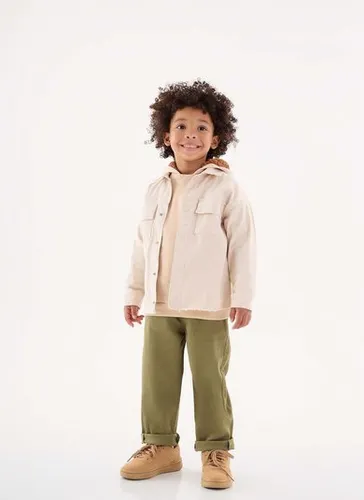 Camisa em Sarja Infantil para Meninos (Bege) Up Baby