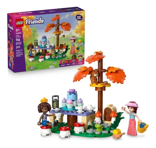 LEGO Friends Festa de Chá na Floresta 42690; Brinquedo de construção com vários acessórios para a hora do chá; Presente incrível para meninas e meninos; 6+