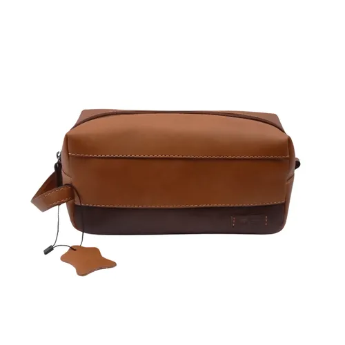 Necessaire Masculina Brown com Alça em Couro