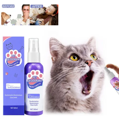 Spray de limpeza oral para animais de estimação, desodorante fresco para clareamento dos dentes, prevenção de cálculo, remoção de placa dentária, spray de limpeza dos dentes de cães