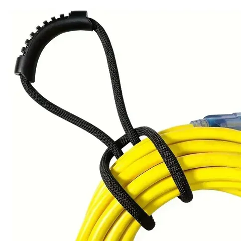 Organizador de cabos de extensão, cinta de armazenamento resistente e multifuncional com alça, ideal para garagens, autocaravanas e barcos, para armazenamento e organização.
