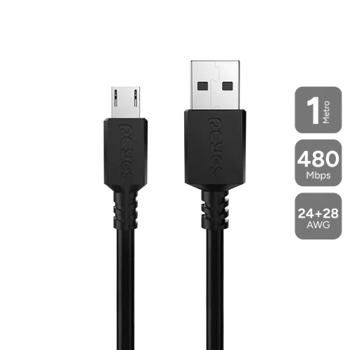 Cabo PCYES Micro USB para USB A 2.0 1m PMUAP-1
