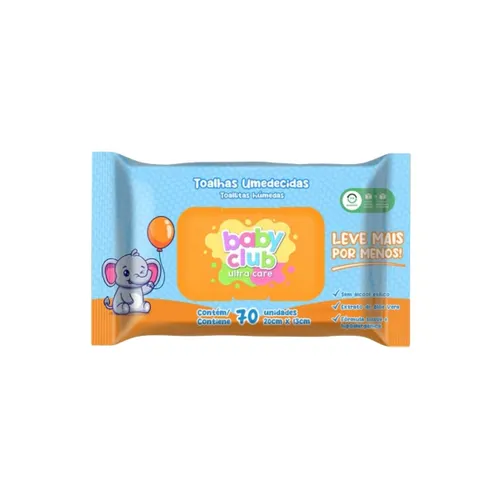 Baby Club Toalhas Umedecidas Tradicional 70 Folhas