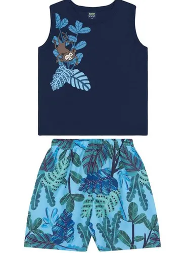 Conjunto Regata e Bermuda Menino Azul Marinho