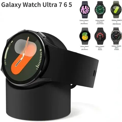 Assento de carregamento de silicone para samsung galaxy watch 8/7/6/5 40/44mm ultra 47mm suporte de carregamento assento de armazenamento relógio 6 8 clássico 47/43mm