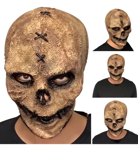 Máscara de Látex Costurado Scarecrow Espantalho Halloween