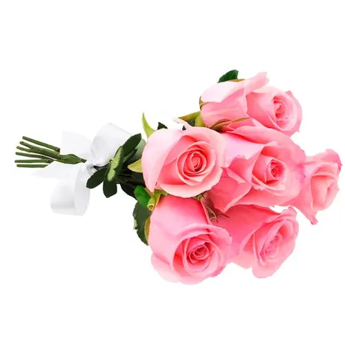 Buquê de 6 Rosas Cor de Rosa