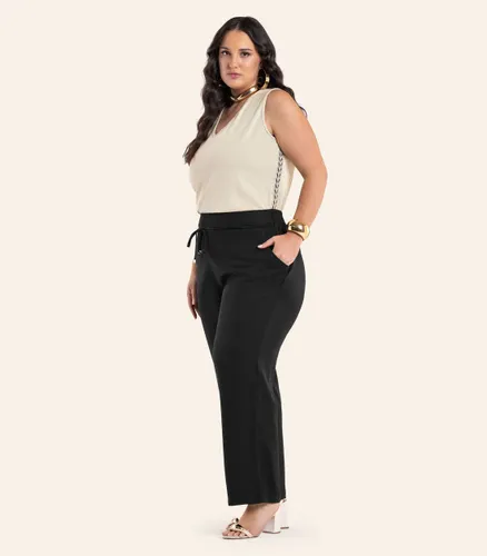 Calça Feminina Reta com Cinto Secret Glam - Moda Feminina e Masculina, Itens para Casa e Mais l Rovitex