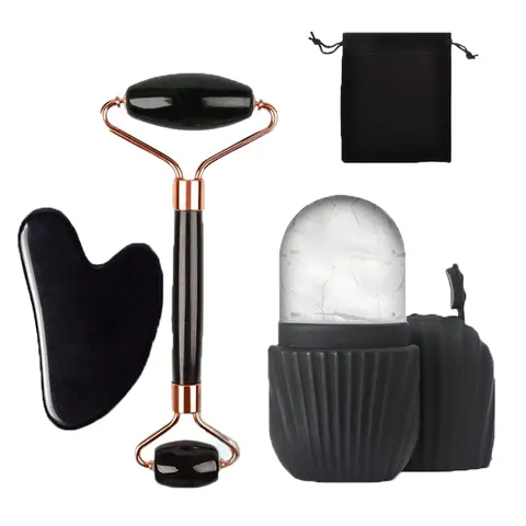 1/2/3 pçs rolo de gelo facial cuidados com a pele conjunto de rolo de gelo, rolo facial guasha facetool conjunto, rolo de massagem facial levantamento contorno