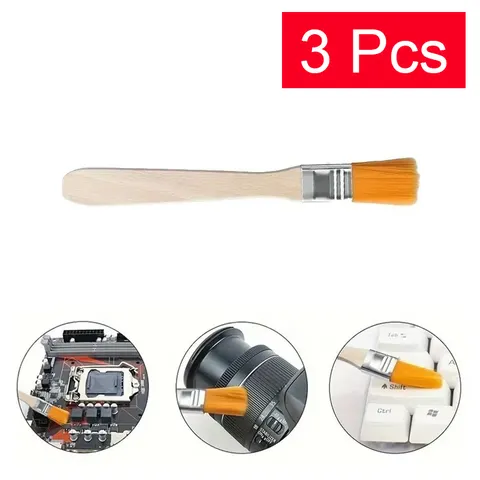 3 unidades de escovas antiestáticas para limpeza de computadores, portáteis e câmaras, escovas multifuncionais para limpeza de teclados e computadores, escova para limpeza de cantos e espaços estreitos.