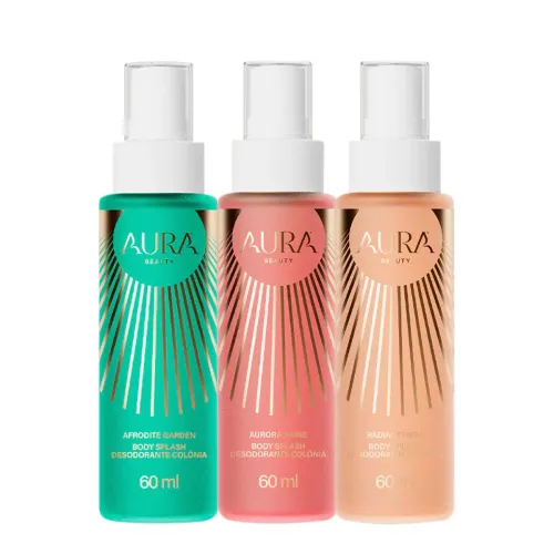 Kit Trilogia das Deusas Body Splash Aura Beauty 3 Unidades de 60ml